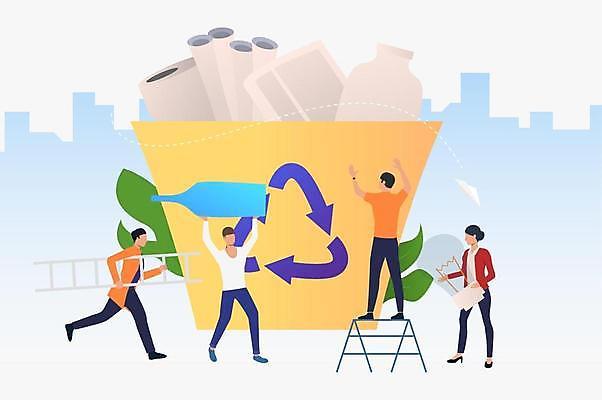 EPS 해외이미지 전신 여자 남자 일러스트 전구 사다리 유리병 서기 들기 여러명 성인 달리기 재활용 쓰레기통 환경오염 캔 쓰레기 버리기 받침대 친환경 분리수거 분리수거함 성인만 해외일러스트 다수 컨셉 모션 병_용기 사람 환경 도구 수거함 파일형식 벡터 이미지허브