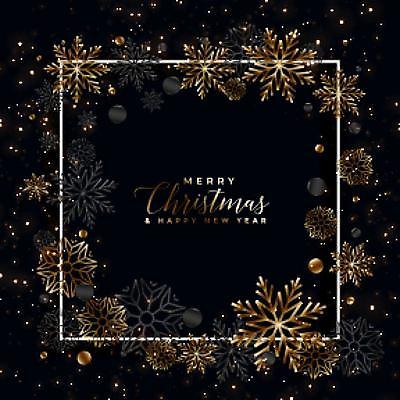EPS 해외이미지 크리스마스 겨울 일러스트 프레임 이벤트 사람없음 반짝임 검은색 축제 금색 눈송이 눈꽃무늬 해외일러스트 계절 기념일 컬러 무늬 모션 눈꽃 눈_날씨 파일형식 벡터 이미지허브