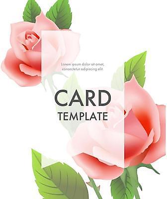 EPS 해외이미지 분홍색 잎 꽃무늬 카드템플릿 일러스트 프레임 타이포그라피 사람없음 장미 해외일러스트 식물 템플릿 문자 꽃 컬러 무늬 카드_감사 파일형식 벡터 이미지허브