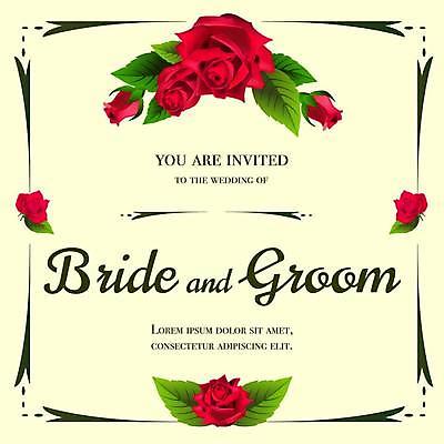 EPS 해외이미지 템플릿 결혼 잎 일러스트 결혼식 사각프레임 타이포그라피 사람없음 장미 노란색 청첩장 해외일러스트 식물 문자 꽃 컬러 카드_감사 프레임 이벤트 사각형 파일형식 벡터 이미지허브