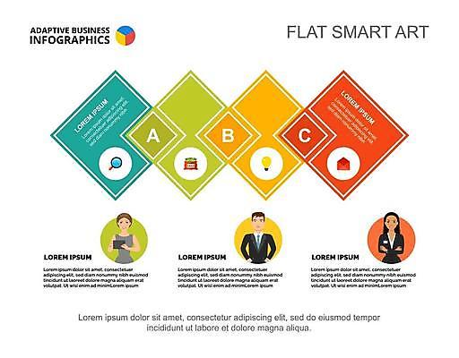 EPS 해외이미지 여자 남자 일러스트 비즈니스 협력 들기 상반신 성인 세명 팔짱 자료 인포그래픽 업무 비즈니스맨 비즈니스우먼 플랫 마름모 겹침 성인만 해외일러스트 도형 모션 사람 작업 직장인 파일형식 벡터 이미지허브