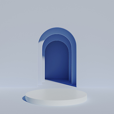 포토 JPG 해외이미지 백그라운드 회색배경 그림자 사람없음 파란색 3D 원형 아치 단상 포디움 해외포토 도형 컬러 회색 무대 디지털합성 파일형식 이미지허브