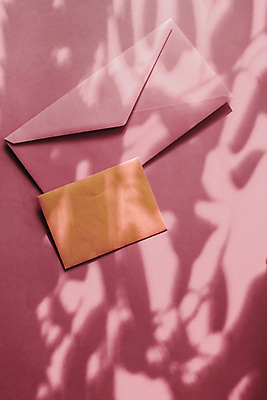 포토 JPG 해외이미지 종이 편지봉투 그림자 사람없음 햇빛 그늘 감성 연분홍색 카피스페이스 해외포토 분홍색 컨셉 봉투 태양 공백 편지 파일형식 이미지허브