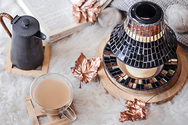 포토 JPG 해외이미지 낙엽 겨울 주전자 실내 사람없음 책 하이앵글 램프 찻잔 오브젝트 감성 해외포토 계절 뷰포인트 컨셉 잎 주방용품 조명 잔 내부 파일형식 이미지허브