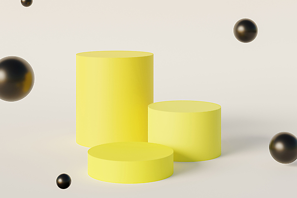 포토 JPG 해외이미지 백그라운드 사람없음 노란색 3D 구 원형 흰배경 원기둥 단상 포디움 해외포토 도형 컬러 무대 흰색 디지털합성 파일형식 이미지허브