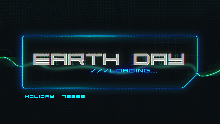 JPG 해외이미지 영어 선 일러스트 프레임 타이포그라피 사람없음 디지털 사이버 데이 네온 로딩 지구의날 해외일러스트 문자 기념일 파일형식 이미지허브
