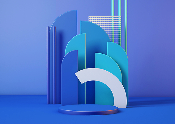 JPG 해외이미지 백그라운드 사람없음 파란색 3D 받침대 해외포토 포토 컬러 디지털합성 파일형식 이미지허브