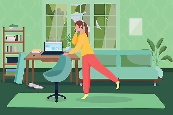 EPS 해외이미지 전신 여자 의자 일러스트 탁자 한명 들기 성인 초록색 노트북 스마트폰 소파 사무실 스트레칭 매트 잡기 비즈니스우먼 통화 다리들기 성인여자한명만 해외일러스트 1 컬러 가구 비즈니스 모션 사람 전자제품 핸드폰 스마트기기 운동 직장인 여자한명만 성인여자만 파일형식 벡터 이미지허브