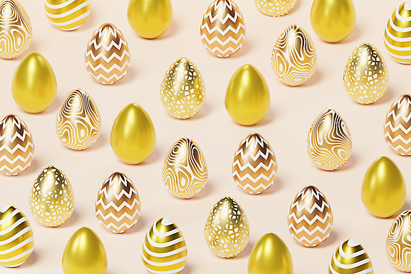 포토 JPG 해외이미지 패턴 사람없음 3D 계란 여러개 금색 기하학 베이지색배경 미니멀 해외포토 컬러 다수 백그라운드 무늬 알 디지털합성 베이지색 파일형식 이미지허브