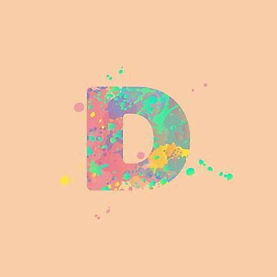 EPS 해외이미지 일러스트 대문자 타이포그라피 사람없음 컬러풀 물감 심볼 D 스플래쉬 해외일러스트 문자 알파벳 영어 컬러 미술도구 파일형식 벡터 이미지허브