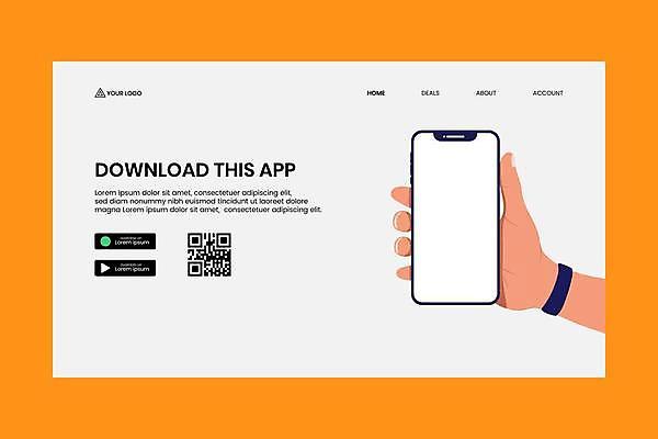 EPS 해외이미지 디자인 컨셉 인터넷 일러스트 비즈니스 모바일 스마트폰 핸드폰 컴퓨터 디지털 스크린 웹 암호 어플리케이션 페이지 다운로드 업로드 착륙 해외일러스트 전자제품 스마트기기 파일형식 벡터 이미지허브