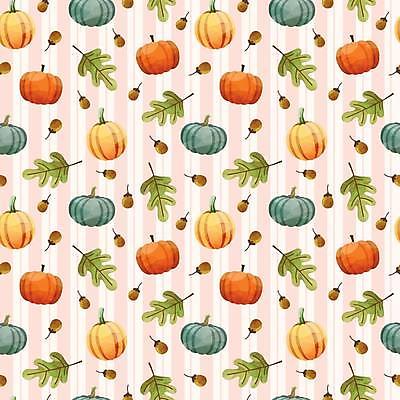 EPS 해외이미지 백그라운드 낙엽 패턴 일러스트 호박 사람없음 농작물 추수감사절 해외일러스트 기독교 잎 무늬 농업 채소 파일형식 벡터 이미지허브