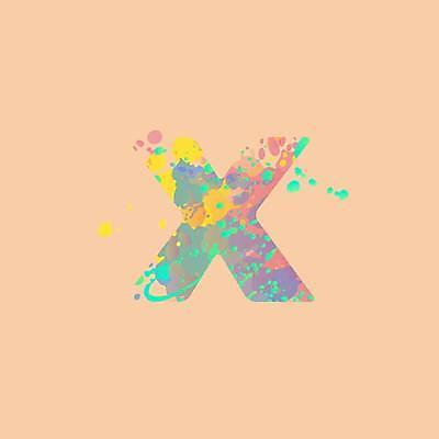 EPS 해외이미지 일러스트 대문자 타이포그라피 사람없음 컬러풀 물감 X 심볼 스플래쉬 해외일러스트 문자 알파벳 영어 컬러 미술도구 파일형식 벡터 이미지허브