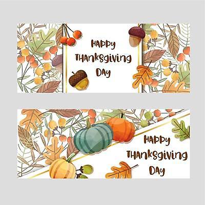 EPS 해외이미지 배너 영어 열매 단풍 낙엽 일러스트 호박 타이포그라피 사람없음 세트 도토리 축하카드 추수감사절 해외일러스트 식물 문자 기독교 잎 채소 카드_감사 견과류 파일형식 벡터 이미지허브