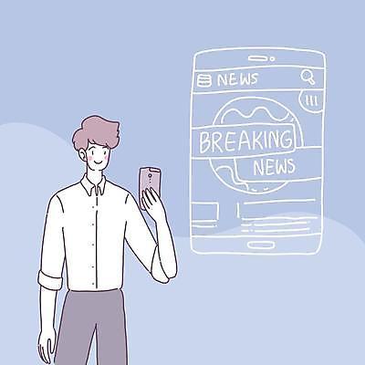 EPS 해외이미지 응시 남자 지구 하늘색 일러스트 돋보기 한명 들기 상반신 성인 스마트폰 뉴스 검색창 소셜네트워크 성인남자한명만 해외일러스트 1 시선 모션 사람 파란색 핸드폰 스마트기기 남자한명만 성인남자만 파일형식 벡터 이미지허브