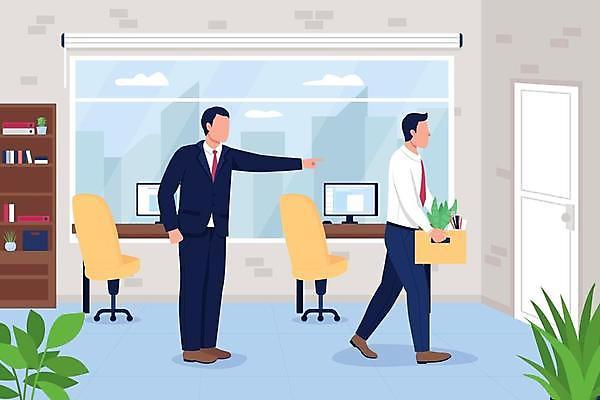 EPS 해외이미지 전신 남자 일러스트 직장 들기 성인 두명 상자 사무실 가리킴 비즈니스맨 만화 실업자 실업 해고 성인남자만 해외일러스트 회사 비즈니스 모션 사람 손짓 직장인 남자만 성인만 파일형식 벡터 이미지허브