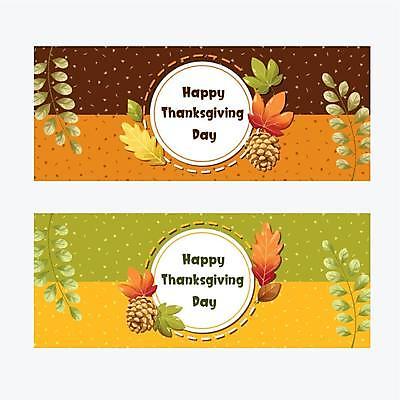 EPS 해외이미지 배너 백그라운드 단풍 낙엽 일러스트 프레임 사람없음 초록색 세트 갈색 원형 솔방울 축하카드 추수감사절 해외일러스트 도형 기독교 컬러 잎 카드_감사 파일형식 벡터 이미지허브