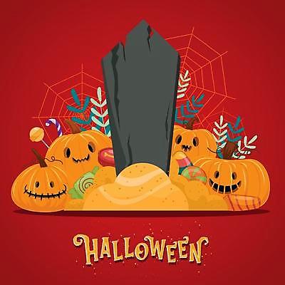 EPS 해외이미지 디자인 영어 포스터 모래 일러스트 호박 사탕 타이포그라피 사람없음 빨간색 울타리 주황색 할로윈 거미줄 젤리 잭오랜턴 해외일러스트 문자 컬러 채소 디저트 담장 파일형식 벡터 이미지허브