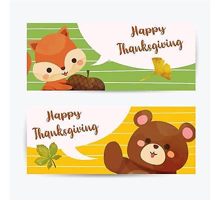 EPS 해외이미지 배너 말풍선 낙엽 두마리 일러스트 곰 들기 사람없음 초록색 세트 노란색 손들기 은행잎 도토리 축하카드 추수감사절 해외일러스트 동물 기독교 컬러 잎 2 포유류 모션 카드_감사 견과류 파일형식 벡터 이미지허브
