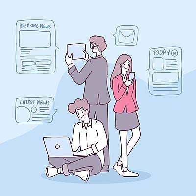 EPS 해외이미지 전신 응시 여자 남자 하늘색 말풍선 일러스트 서기 들기 앉기 성인 세명 노트북 스마트폰 태블릿 뉴스 이메일 문자메시지 소셜네트워크 성인만 안경낌 해외일러스트 시선 안경 모션 사람 파란색 전자제품 핸드폰 스마트기기 메시지 파일형식 벡터 이미지허브