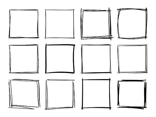 EPS 해외이미지 디자인 일러스트 프레임 사람없음 그래픽 세트 사각형 낙서 심플 손그림 해외일러스트 도형 파일형식 벡터 이미지허브