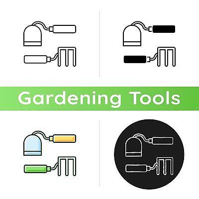 EPS 해외이미지 일러스트 사람없음 세트 원형 원예 갈퀴 괭이 원예용품 해외일러스트 도형 생활용품 취미 파일형식 벡터 이미지허브