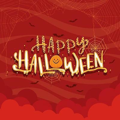EPS 해외이미지 일러스트 호박 타이포그라피 사람없음 빨간색 파티 할로윈 축하 거미줄 박쥐 잭오랜턴 해외일러스트 문자 컬러 컨셉 채소 포유류 이벤트 파일형식 벡터 이미지허브