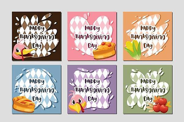 EPS 해외이미지 모양 캐릭터 배너 단풍 두마리 패턴 일러스트 프레임 옥수수 사람없음 세트 벼 사과 축하카드 추수감사절 칠면조 해외일러스트 일러캐릭터 기독교 잎 2 무늬 과일 조류 카드_감사 곡류 파일형식 벡터 이미지허브