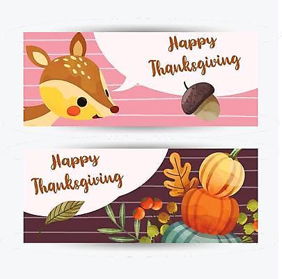 EPS 해외이미지 배너 열매 말풍선 낙엽 잎 일러스트 호박 사슴 감 사람없음 농작물 세트 도토리 추수감사절 해외일러스트 식물 기독교 농업 채소 과일 포유류 견과류 파일형식 벡터 이미지허브