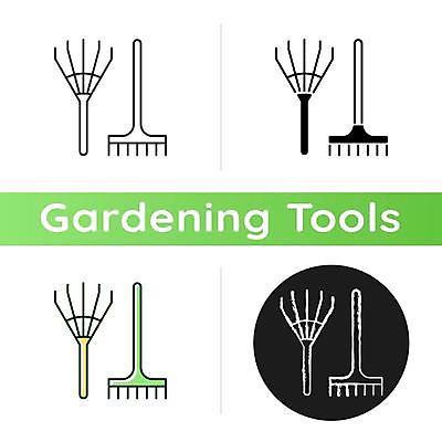 EPS 해외이미지 일러스트 사람없음 세트 원형 빗자루 원예 갈퀴 원예용품 해외일러스트 도형 생활용품 취미 청소도구 파일형식 벡터 이미지허브