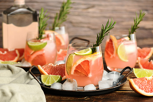 포토 JPG 해외이미지 잔 쟁반 실내 사람없음 얼음 칵테일 자몽 라임 로즈메리 과일조각 나무배경 해외포토 자연요소 식기 조각 백그라운드 과일 주류 내부 허브 파일형식 이미지허브