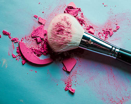 포토 JPG 해외이미지 분홍색 사람없음 뷰티 손상 붓 화려 파란배경 아이섀도 해외포토 컬러 백그라운드 컨셉 파란색 화장품 파일형식 이미지허브