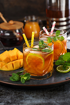 포토 JPG 해외이미지 잔 사람없음 칵테일 과실주 민트 라임 망고 브랜디 해외포토 식기 과일 주류 허브 열대과일 파일형식 이미지허브