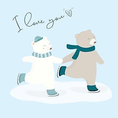 EPS 해외이미지 하늘색 일러스트 사랑 사람없음 걷기 손잡기 목도리 스케이트 스케이팅 곰캐릭터 해외일러스트 잡화 감정 스포츠용품 동물캐릭터 곰 모션 겨울스포츠 파란색 파일형식 벡터 이미지허브