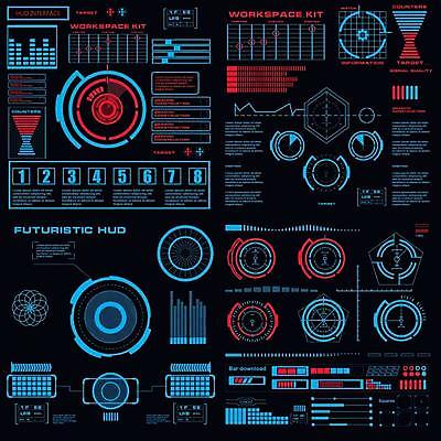 EPS 해외이미지 일러스트 사람없음 디지털 인포그래픽 사이버 UI 인터페이스 SF 해외일러스트 파일형식 벡터 이미지허브
