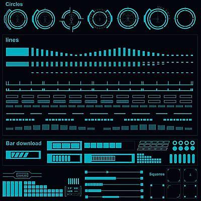 EPS 해외이미지 일러스트 사람없음 디지털 인포그래픽 사이버 UI 인터페이스 SF 해외일러스트 파일형식 벡터 이미지허브