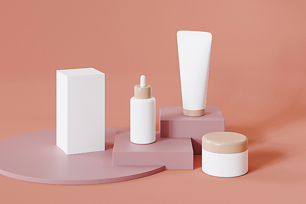 JPG 해외이미지 실내 사람없음 3D 화장품 피부관리 스킨케어 단상 앰플 튜브용기 목업 브랜딩 코랄배경 해외포토 포토 백그라운드 내부 뷰티 용기_그릇 디지털합성 파일형식 코랄 이미지허브