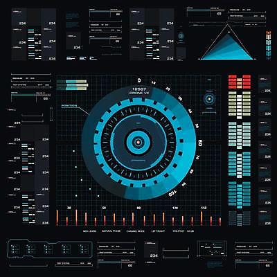 EPS 해외이미지 일러스트 사람없음 디지털 인포그래픽 사이버 UI 인터페이스 SF 해외일러스트 파일형식 벡터 이미지허브