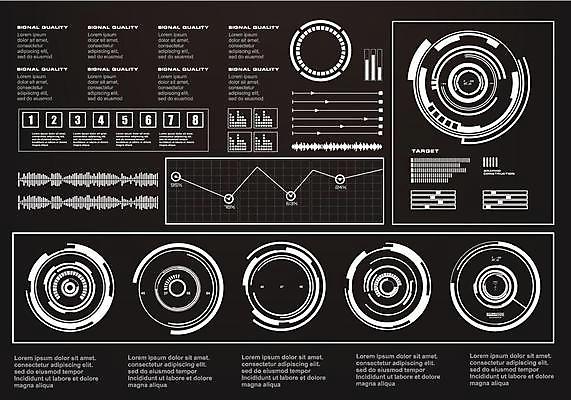 EPS 해외이미지 일러스트 사람없음 디지털 인포그래픽 사이버 UI 인터페이스 SF 해외일러스트 파일형식 벡터 이미지허브