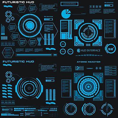 EPS 해외이미지 일러스트 사람없음 디지털 인포그래픽 사이버 UI 인터페이스 SF 해외일러스트 파일형식 벡터 이미지허브