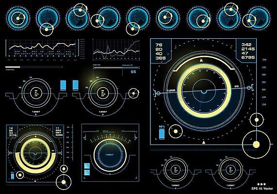 EPS 해외이미지 일러스트 사람없음 디지털 인포그래픽 사이버 UI 인터페이스 SF 해외일러스트 파일형식 벡터 이미지허브