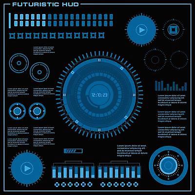 EPS 해외이미지 디자인 백그라운드 컨셉 일러스트 추상 미래 사람없음 그래픽 디지털 스크린 정보 원형 사이버 레이아웃 재생 시스템 계기판 인터페이스 가상 인터랙티브 해외일러스트 도형 무늬 파일형식 벡터 이미지허브