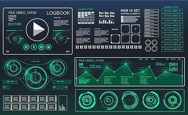 EPS 해외이미지 일러스트 사람없음 디지털 인포그래픽 사이버 UI 인터페이스 SF 해외일러스트 파일형식 벡터 이미지허브
