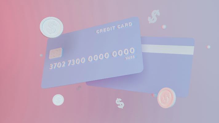 포토 JPG 해외이미지 분홍색 하늘색 사람없음 쇼핑 3D 달러 동전 신용카드 해외포토 컬러 돈 금융 파란색 디지털합성 파일형식 이미지허브