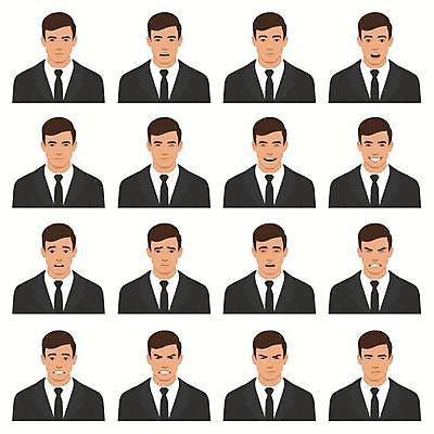 EPS 해외이미지 캐릭터 여자 남자 행복 감정 얼굴 일러스트 비즈니스 웃음 사람 성인 세트 머리 놀람 분노 표현 플랫 만화 수집 고립 아바타 해외일러스트 일러캐릭터 표정 신체부위 파일형식 벡터 이미지허브