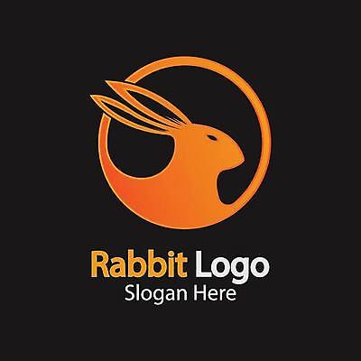 EPS 해외이미지 동물 디자인 일러스트 사람없음 검은색 주황색 토끼 원형 심볼 심플 해외일러스트 도형 컬러 포유류 반려동물 파일형식 벡터 이미지허브