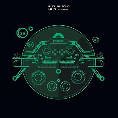 EPS 해외이미지 일러스트 사람없음 디지털 사이버 UI 인터페이스 SF 해외일러스트 파일형식 벡터 이미지허브