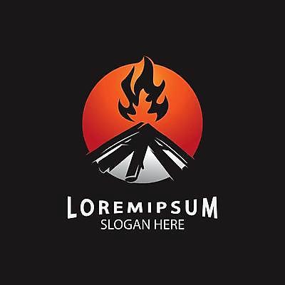 EPS 해외이미지 일러스트 사람없음 뜨거움 원형 장작 모닥불 심볼 엘리먼트 해외일러스트 도형 불 파일형식 벡터 이미지허브