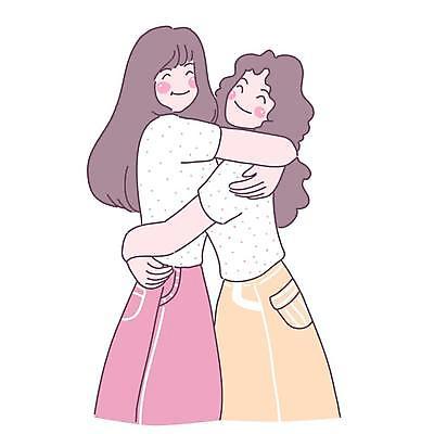 EPS 해외이미지 캐릭터 라이프스타일 여자 행복 감정 2 일러스트 관계 포옹 함께함 사랑 사람 성인 귀여움 우정 기쁨 긍정 해외일러스트 일러캐릭터 컨셉 안기 생활 친구 파일형식 벡터 이미지허브