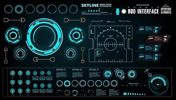 EPS 해외이미지 일러스트 사람없음 디지털 인포그래픽 사이버 UI 인터페이스 SF 해외일러스트 파일형식 벡터 이미지허브